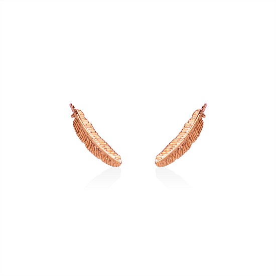 Miromiro Feather Stud 9CT Rose Gold