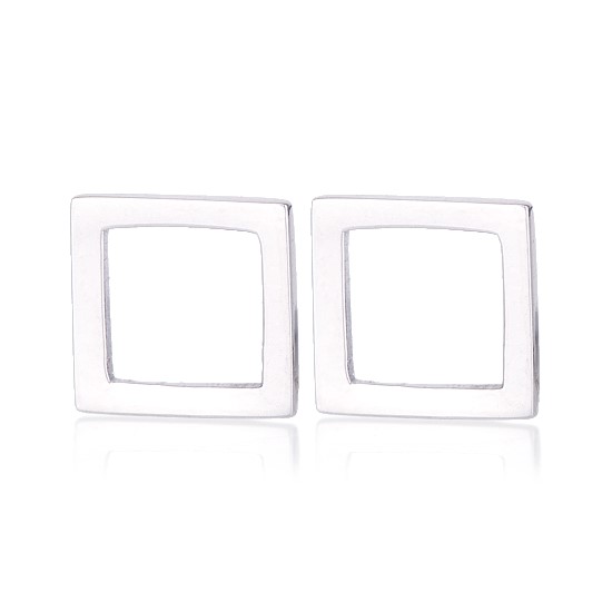 Square Studs Sterling Silver