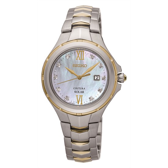 Seiko Coutura Ladies Solar Gold & Silver Diamond Watch