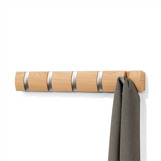 Flip Wall Mounted Coat Rack 5 Hook