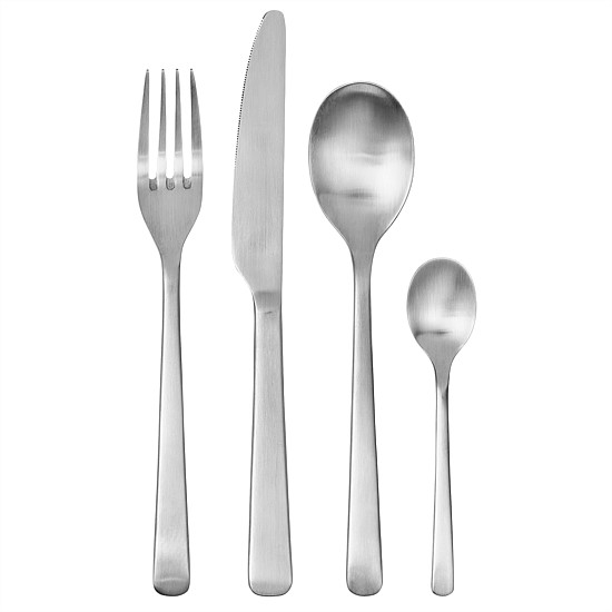 Hune Satin Stainless Steel Cutlery Set (16PC)