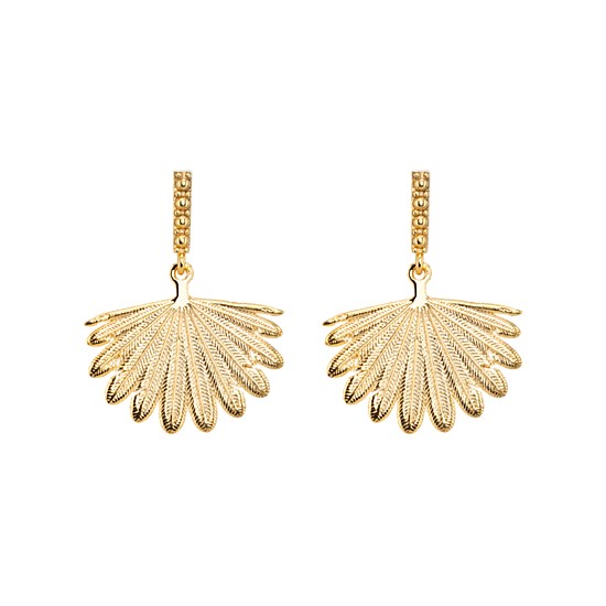 Gold Plate Rocksteady Fan Tail Midi Earrings