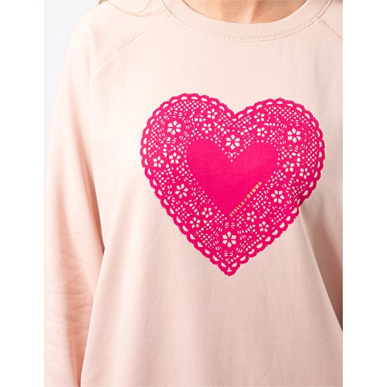 Classic Sweater Neon Doily Heart