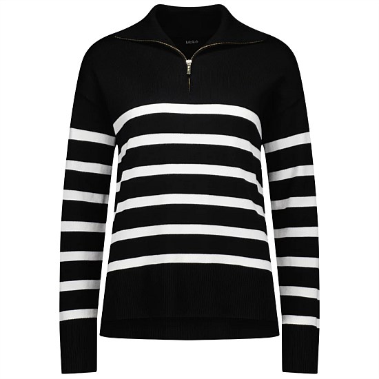 Mick Womens 1/4 Zip Up Knit Sweater