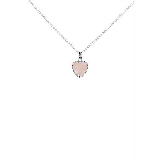 Love Claw Necklace Rose Quartz