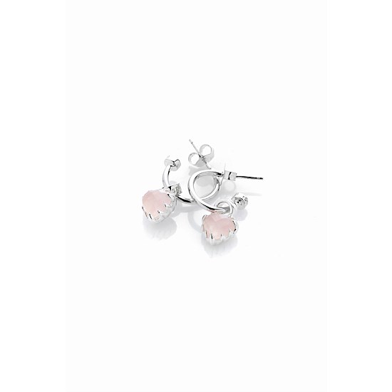 Love Anchor Earring Rose Quartz