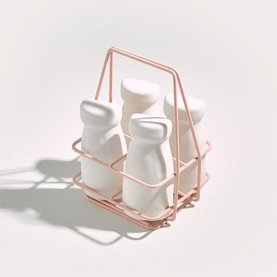 Milk Crate set with 4 Bottles