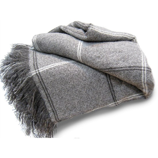 Brushed Grey Wool Blanket