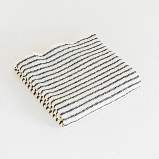 Charcoal Stripes Wool Throw