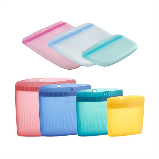 Tupperware Ultimate Silicone Bags Combo (Set of 7)