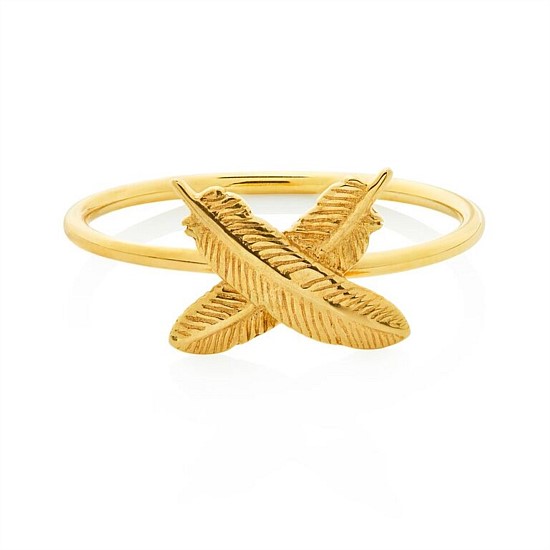 Feather Kisses Ring 9CT Yellow Gold