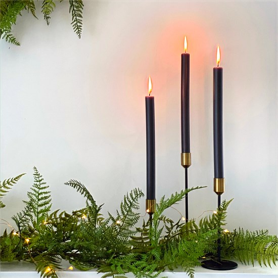 Black & Brass Candlesticks (Set of 3 with Broste Candles)