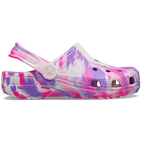 Classic Glow Marbled Clog Kids - Pink Crush