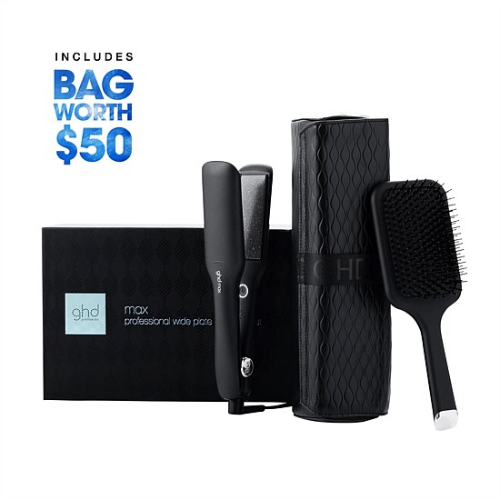 Max wide plate hair straightener gift set