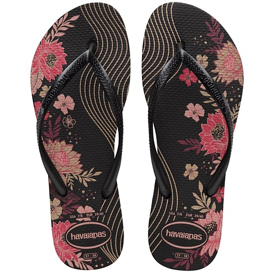 Slim Floral Colours Flip Flops