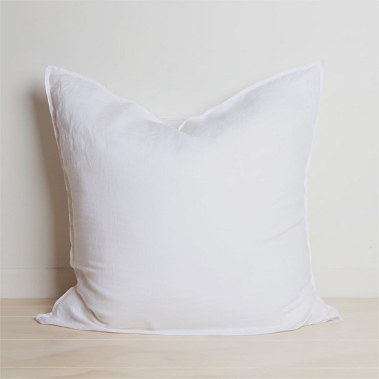 100% French Flax Linen Euro pillowcase- White