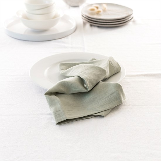 100% French Flax Linen Napkin- Set of 4 Sage