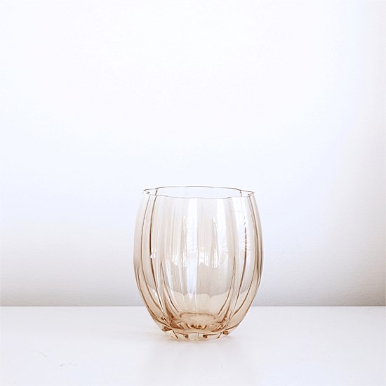 Petal Stemless Glass- Light Amber- Set of 4