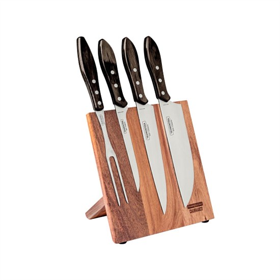 Tramontina Churrasco Barbecue Knife Block 5 Piece - Brown