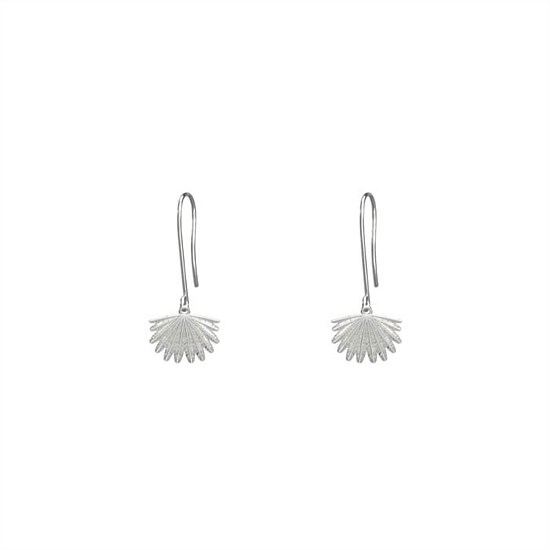 Mini Fan Tail Hook Earrings Silver