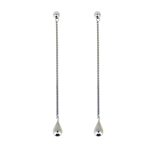 Droplet Drop Earrings Silver