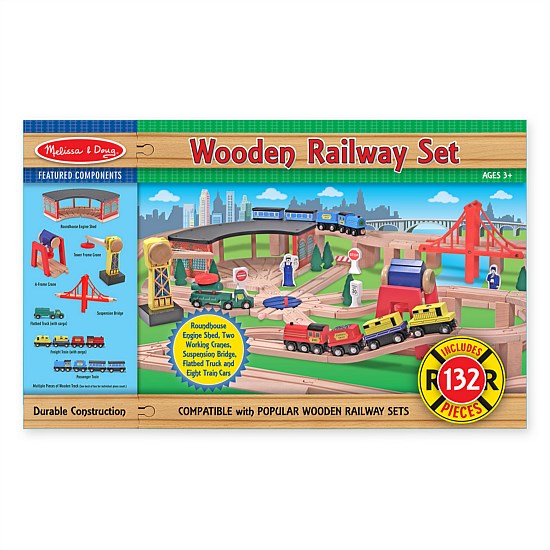 Wooden railway set