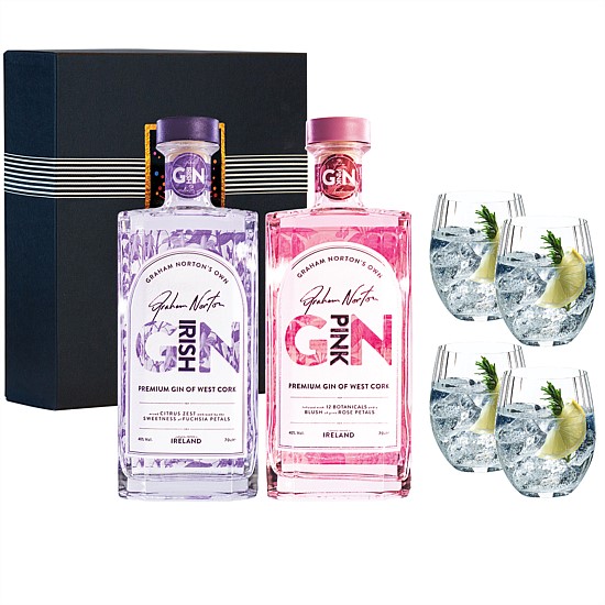 Graham Norton Gin Double set with Riedel Glasses