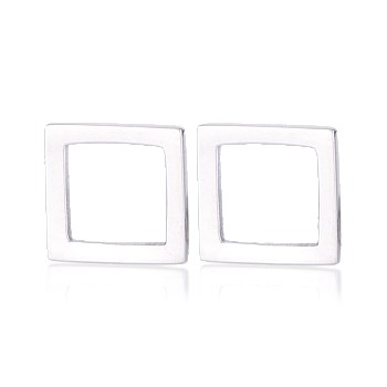 Square Studs Sterling Silver