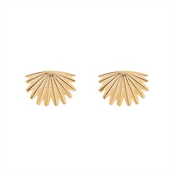 Mini Fan Tail Studs Gold Plate