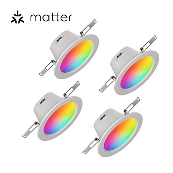 Essentials Colour Smart LED Downlights (Matter Compatible) � 4 Pack