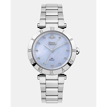 Montague Blue 35mm Silver Watch