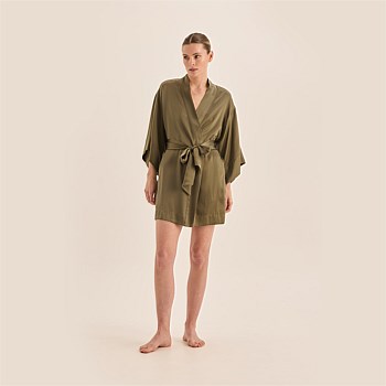 Diamond Pure Silk Short Robe