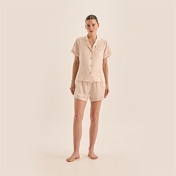 Topaz Pure Silk Short Sleeve Top and Shorts