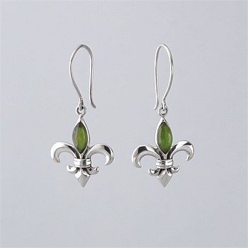 Pounamu Fleur de Lis Earrings