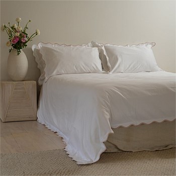 Celine Duvet Set- White/Blush