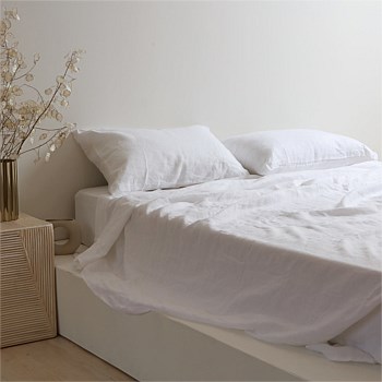 100% French Flax Linen Sheet set- White