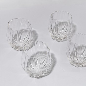 Petal Stemless Glass- Clear- Set of 4