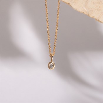 Oval Bezel Set Diamond Necklace