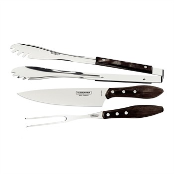 Tramontina Churrasco Barbecue Set Polywood - 3 Piece Set