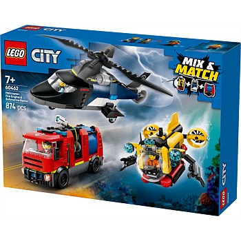 LEGO 60462 CITY Helicopter, Fire Truck & Submarine Remix