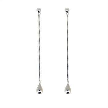 Droplet Drop Earrings Silver